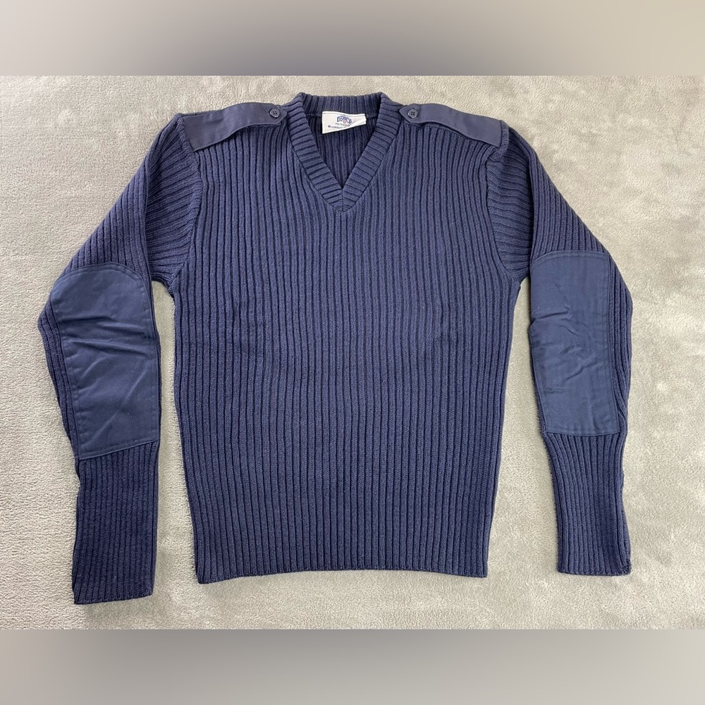 Men's DSCP Guardian Collection Sweater Size 48 R Wool Navy Blue Uniform Military